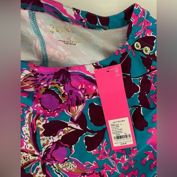 LILLY PULITZER NESSI MAXI SET BLUE RHAPSODY ORCHID YOU NOT LONG SLEEVE XL - Picture 6 of 15